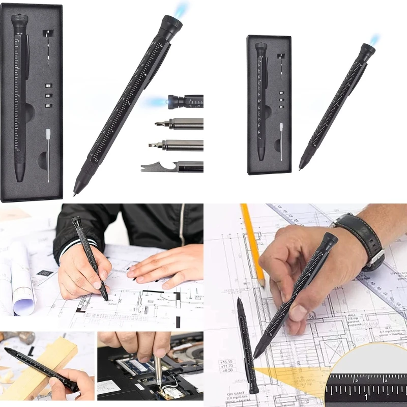 12-in-1-Multitool-Stift-Gadget, multifunktionaler Schreibstift, Weihnachtsgeschenk für Männer, F19E