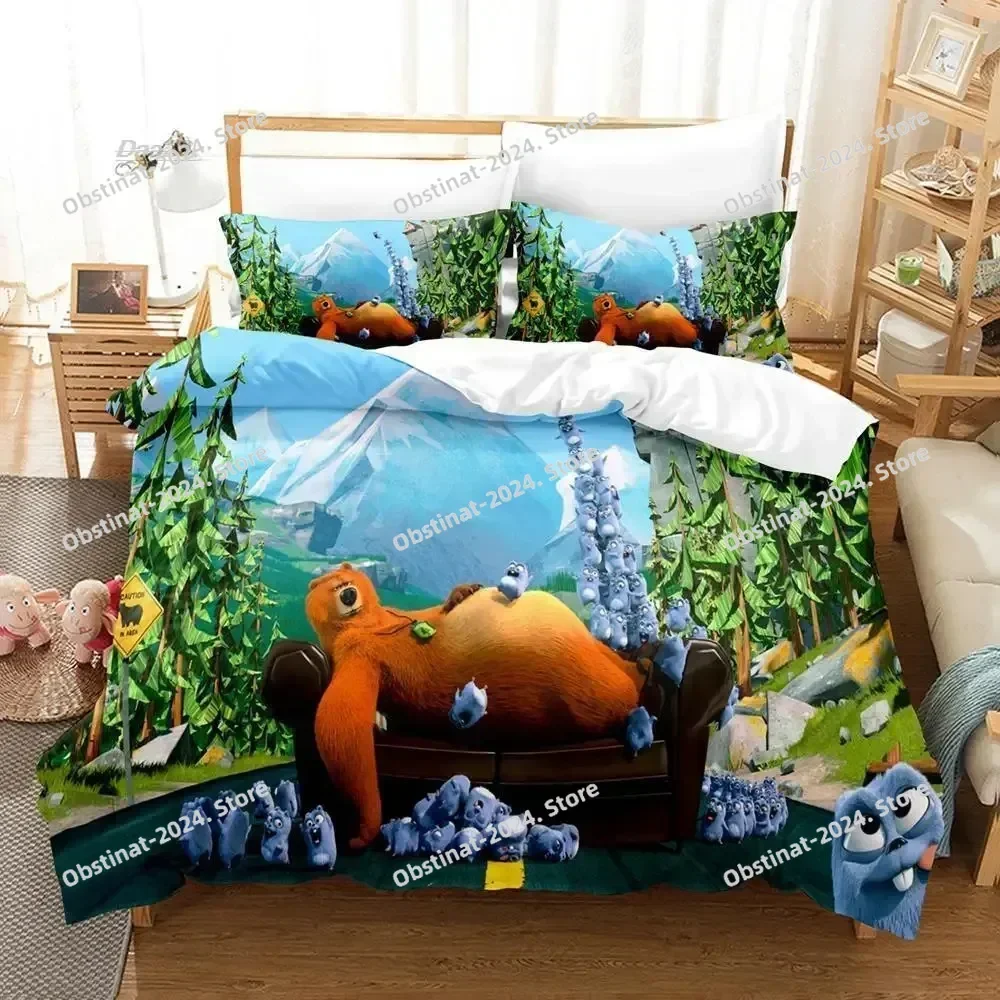 

3D Game Grizzy and The Lemmings Bedding Set Printed With Pillowcase Bed Duvet Cover Soft Single Double Queen Super King Size