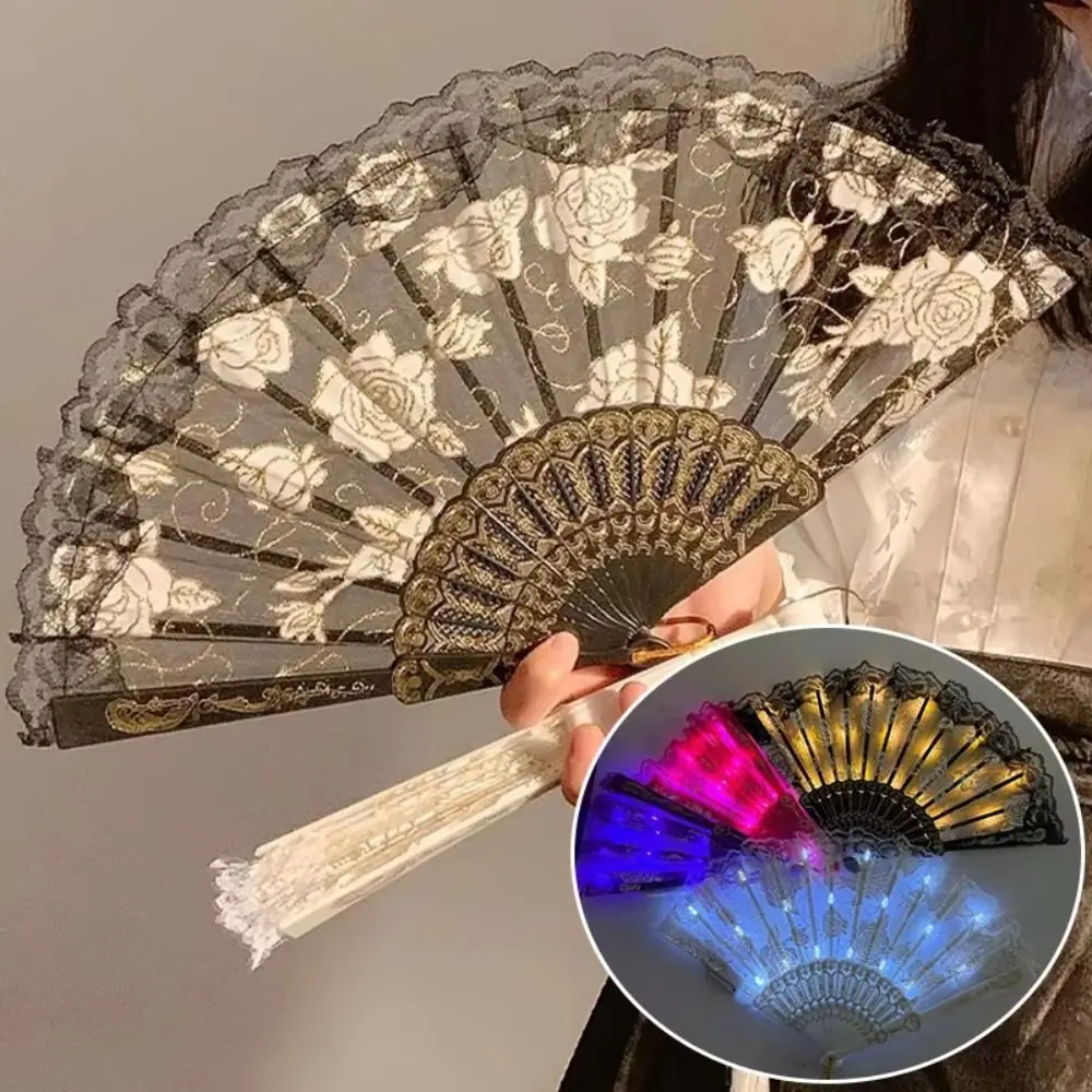 

Creative Glow Folding LED Fan Colorful LED Luminous Dancing Light Fan Handmade Festivals LED Luminous Fan Christmas