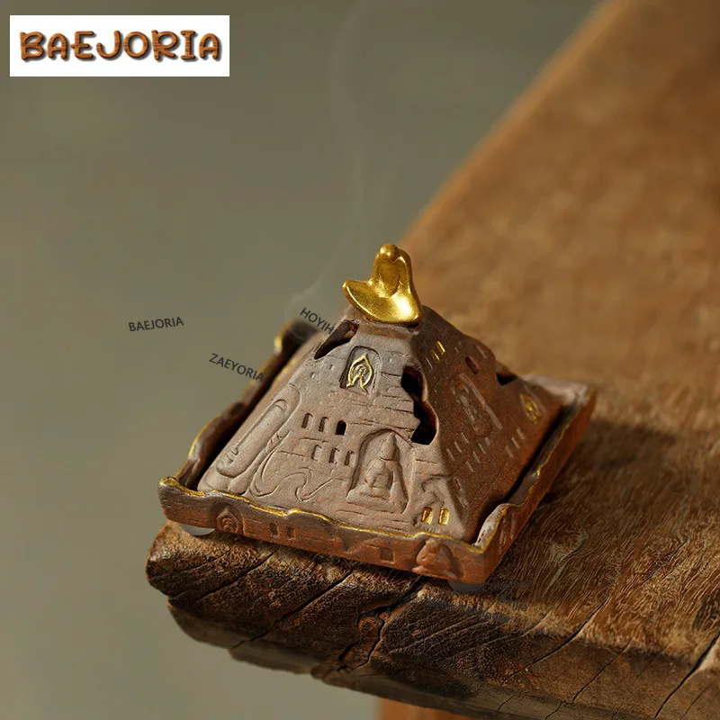 BAEJORIA Dunhuang Cloud Top Hollow Ridge Incense Holder Diffuser Incense Burners Aromatherapy Censer Yoga Accessories Decoration