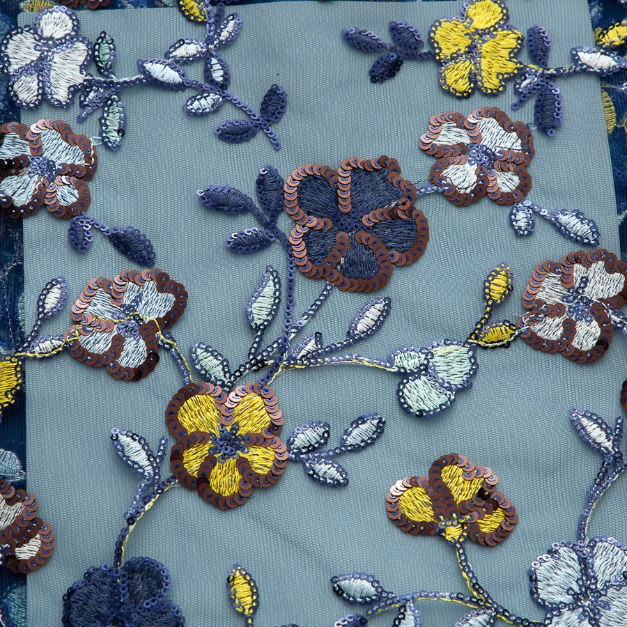 موضة الفرنسية شبكة التطريز الخرز أقمشة الدانتيل مع الترتر الأفريقي النيجيري تول النسيج لفستان حفل الزفاف ، 5 ياردة 4606