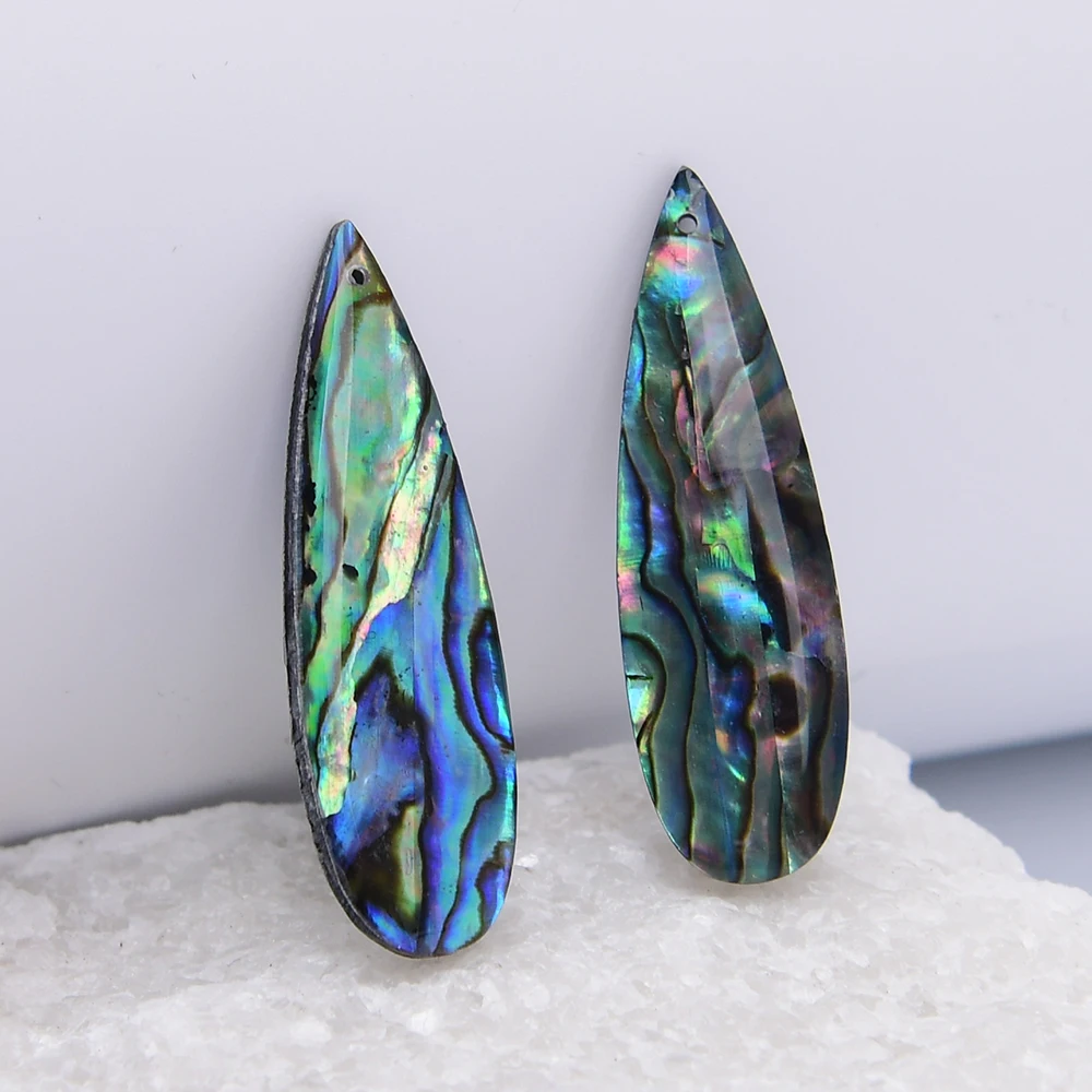 

APDGG 10 шт. натуральных зеленых подвесок из ракушек абалона радужного цвета в форме капли для изготовления украшений своими руками