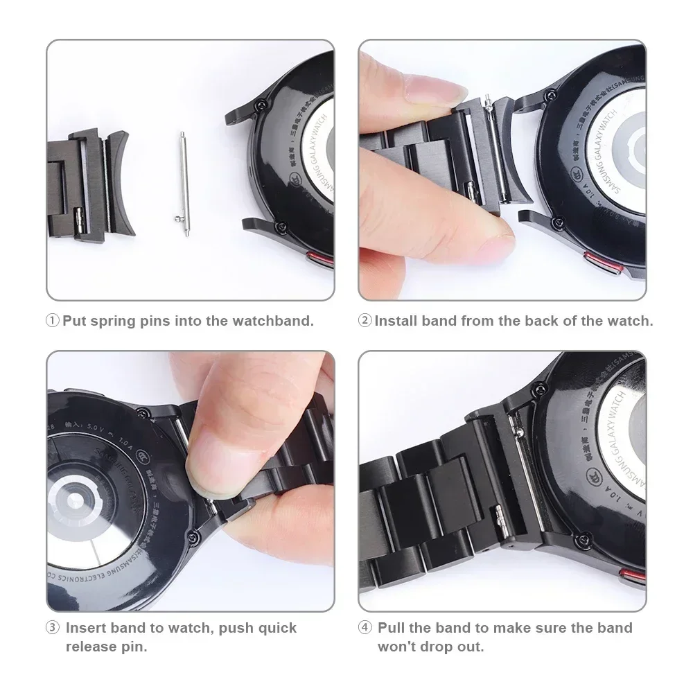 Correa de reloj para Samsung Galaxy Watch 6, pulsera de resina transparente de 44mm y 40mm, Correa para galaxywatch 5, 45mm, sin huecos, pulsera con extremo curvo