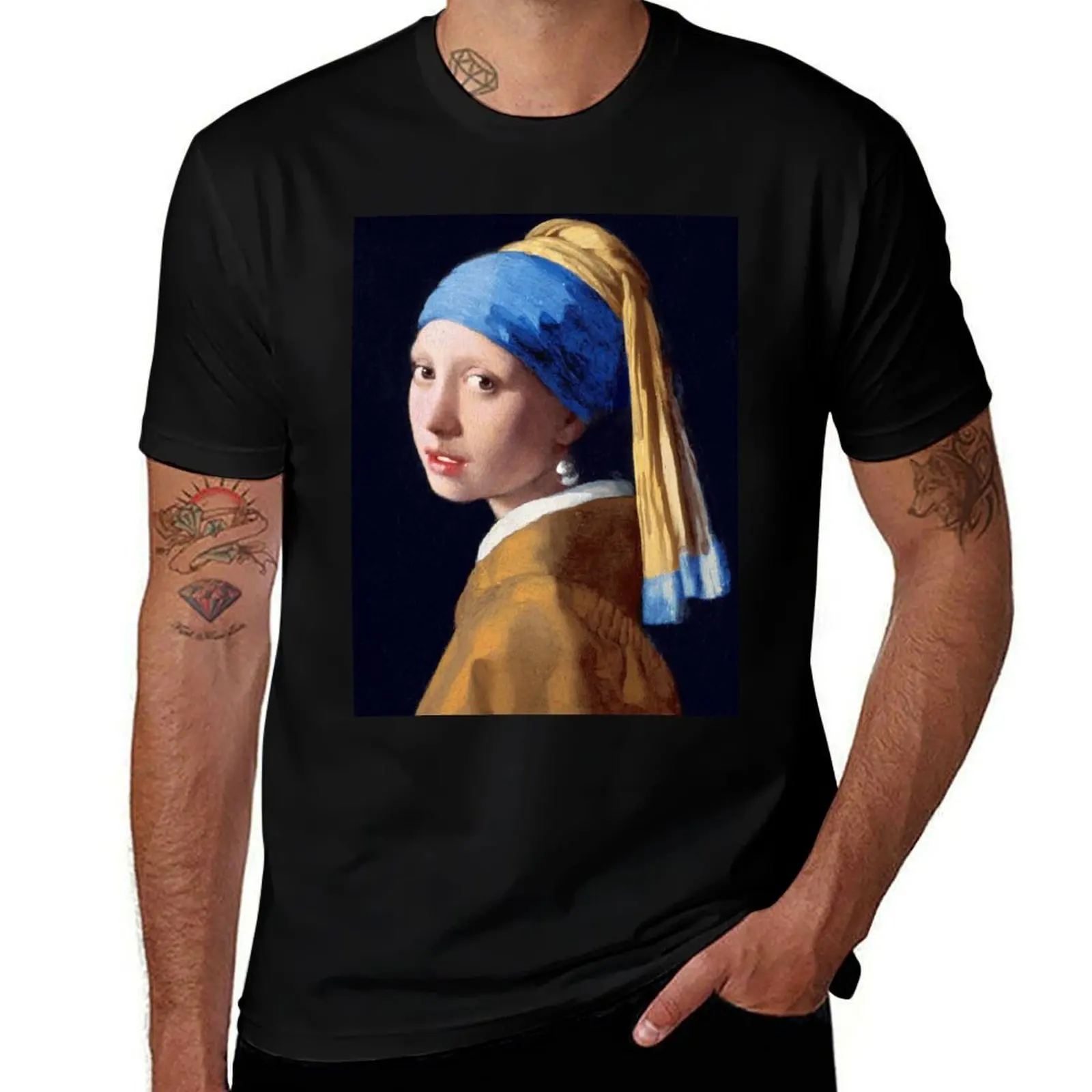 Girl with a pearl earring by Johannes Vermeer T-Shirt Dry Fit Athletic Short Sleeve Shirt T-Shirt
