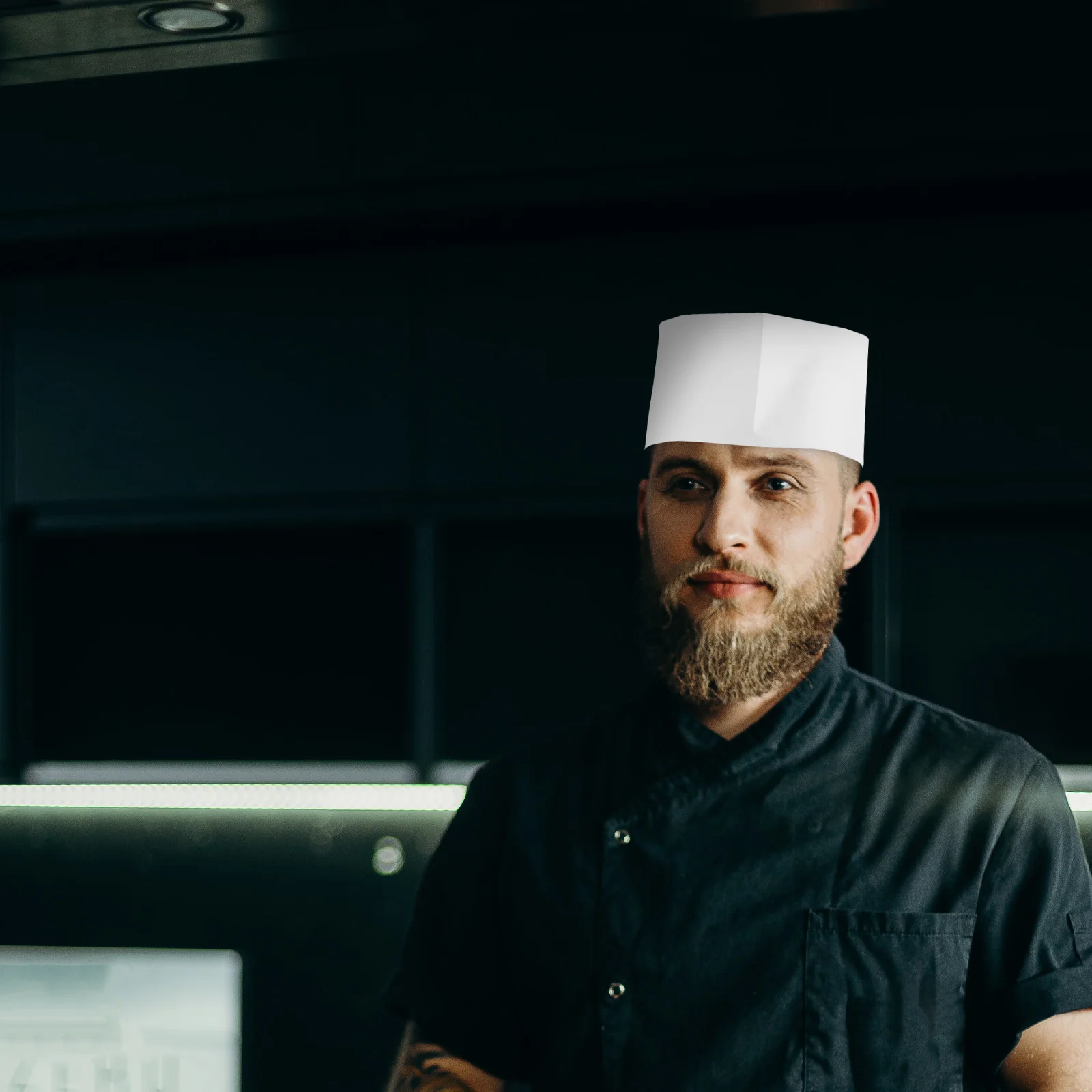 Chapéu de chef de papel descartável, 20 peças, chapéu de servidor de comida, acessórios de cozinha para casa, restaurante, boné temático