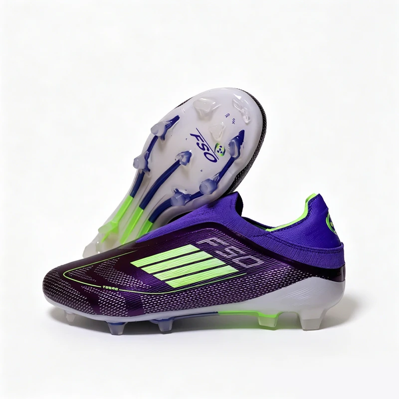 Sapatos de futebol masculinos sem renda meninos f50 tf/fg treinamento tênis de futebol para jovens gramado chuteira campo 35-45