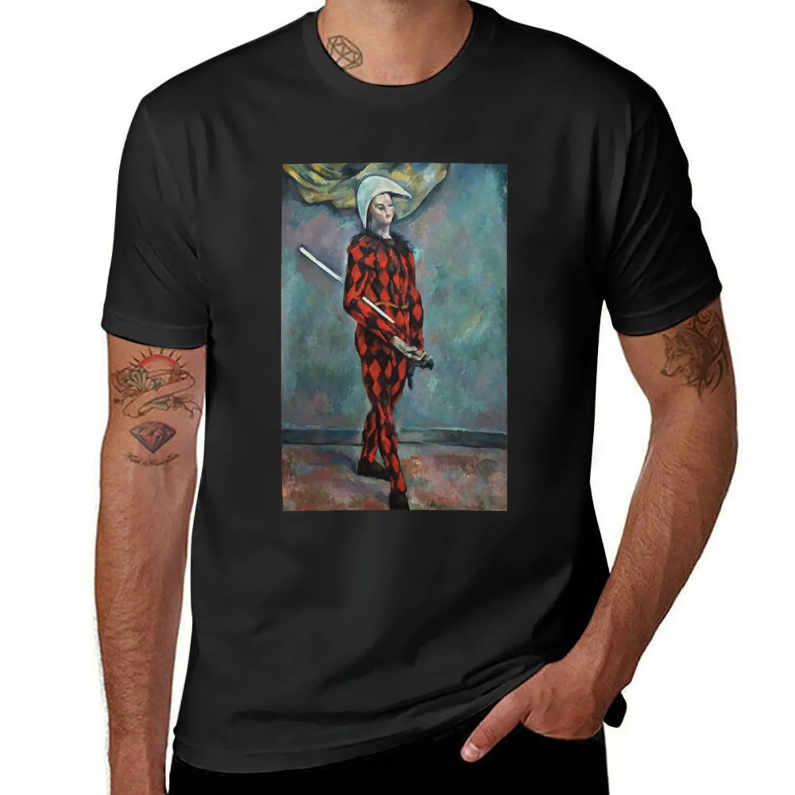 HD Harlequin, by Paul Cezanne 1888–90 HIGH DEFINITION T-Shirt hippie clothes boys animal print heavy weight t shirts for men