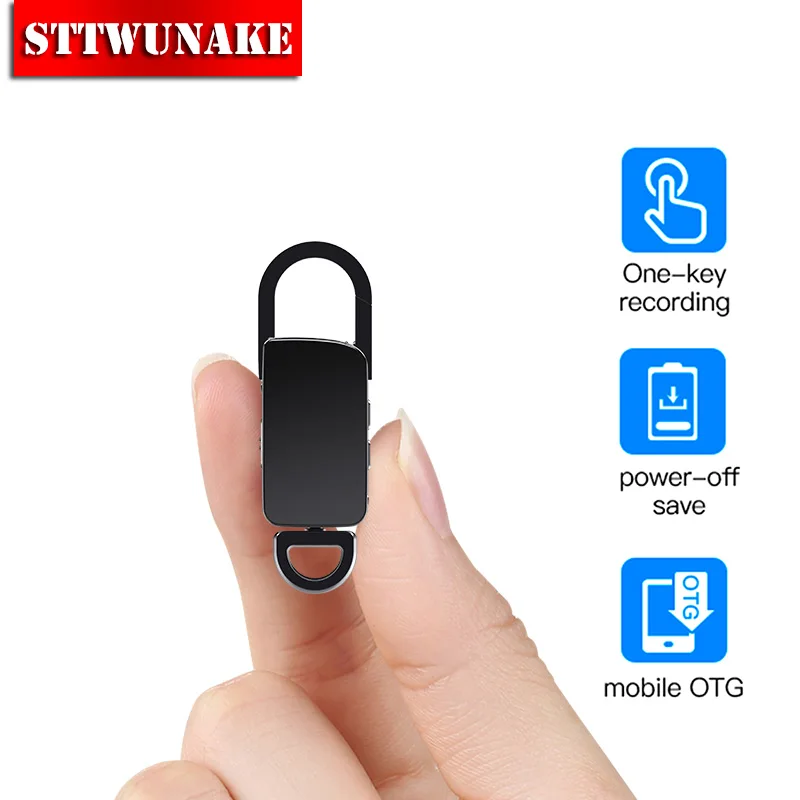 

Mini Voice Activated Recorder Digital Audio Recording Keychain Device Wearable Sound Professional Micro Dictaphone