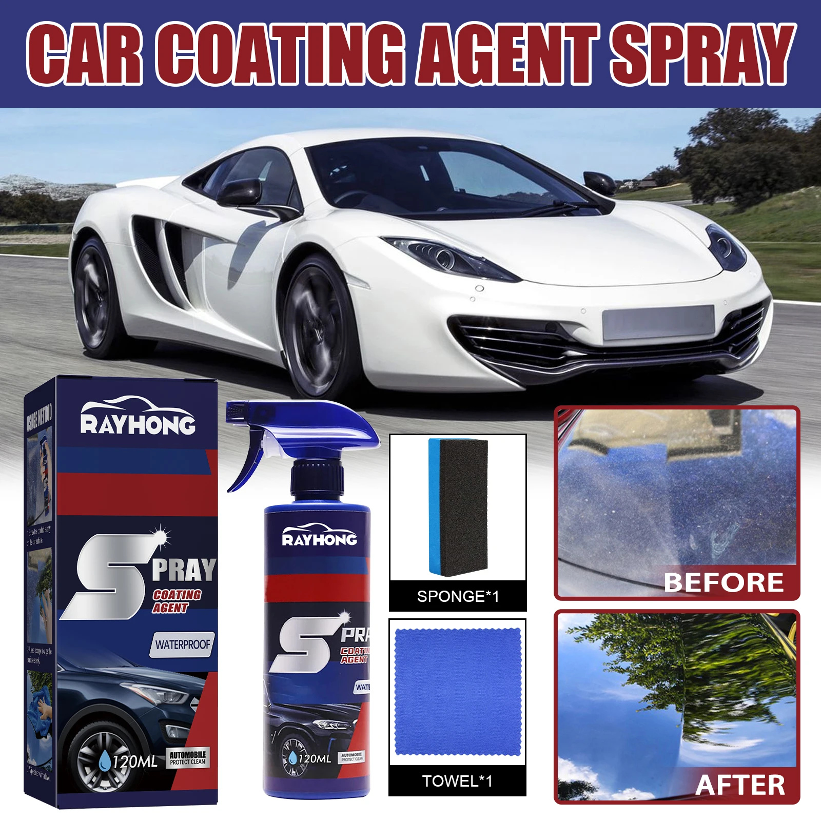 

Спрей для автомобильного покрытия, автомобильная краска, краска для отверждения поверхности, быстрое обеззараживание, осветление, нанопокрытие, спрей, средство для покрытия, 120 мл