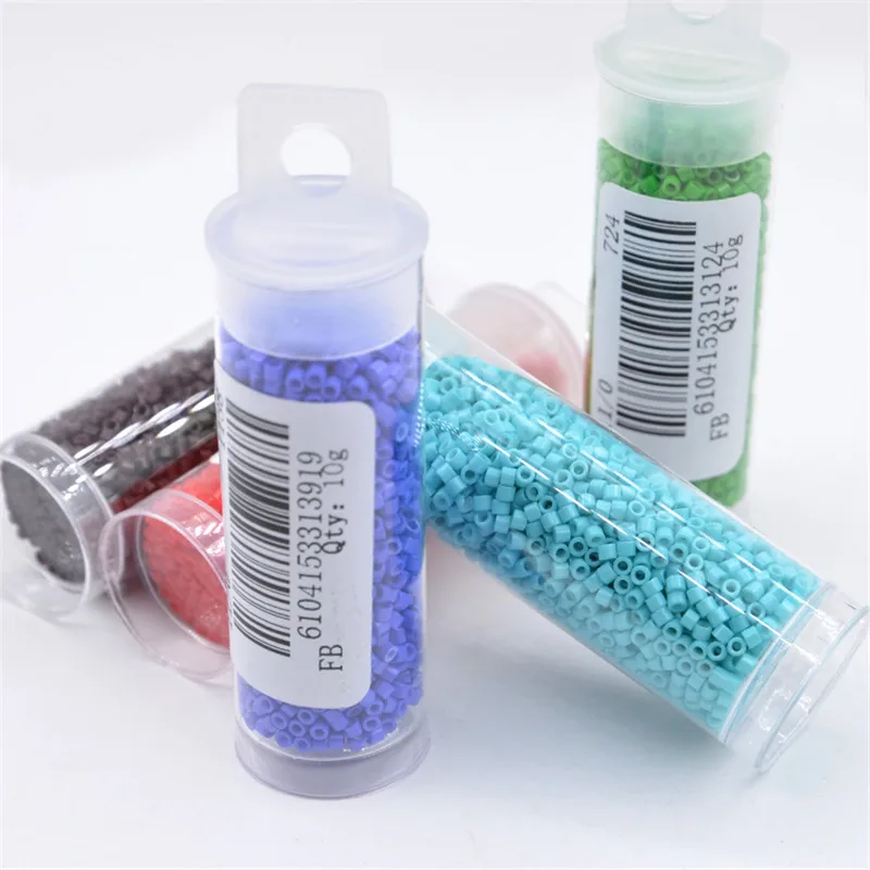 10g/Pipe 1.6mm Charm Glass Seed Beads 2000pcs Non-Extra Finish Color Imitation Delica Bead For Kids Jewelry Making