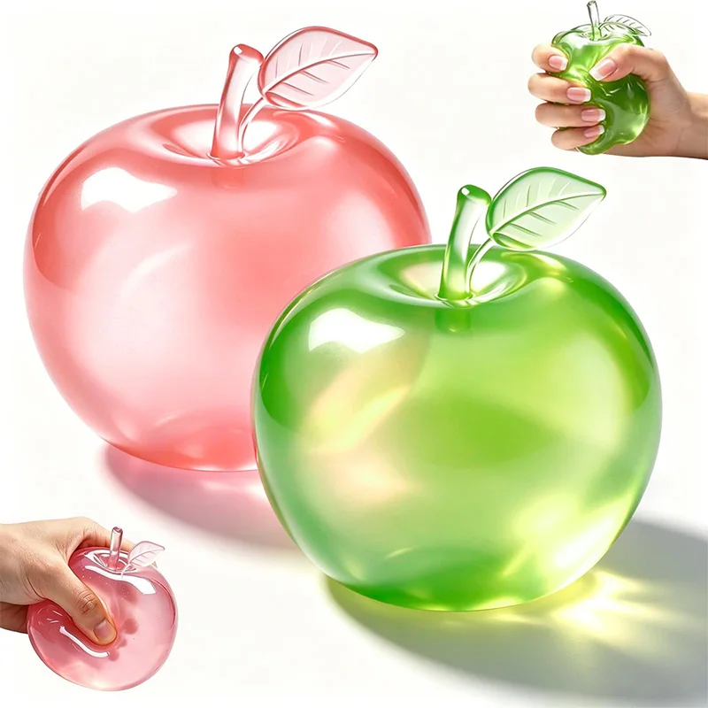 Glitzer-Kristall-Apfel-Squishy-Ball, Stressabbau-Sensorik-Fidget-Spielzeug, niedliche Schreibtischdekoration für Erwachsene, Partygeschenke, Geschenk