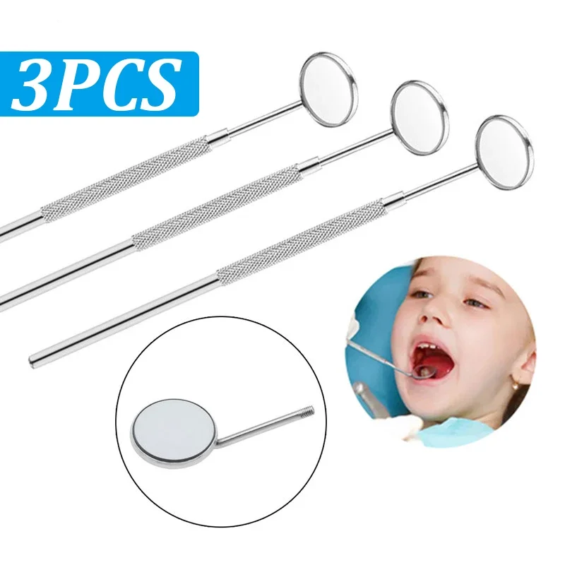 

3pcs 1pcs Dental Mouth Mirror with Handle Reusable Anti Fog for Dentist Oral Exam and Makeup Care