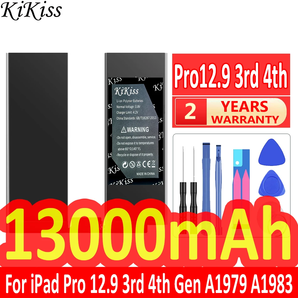 

13000mAh KiKiss Powerful Battery for iPad pro 12.9 3rd 4th Gen A1979 A1983 A1876 A1895 A2014 A2043 A2069