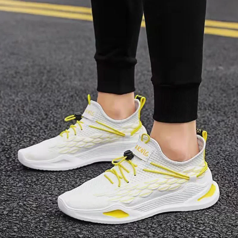 Men Sports Shoes 2024 Summer Fashion Black Casual Running Shoe Spring Breathable Mesh Sneakers Thick Bottom Non-Slip Zapatillas