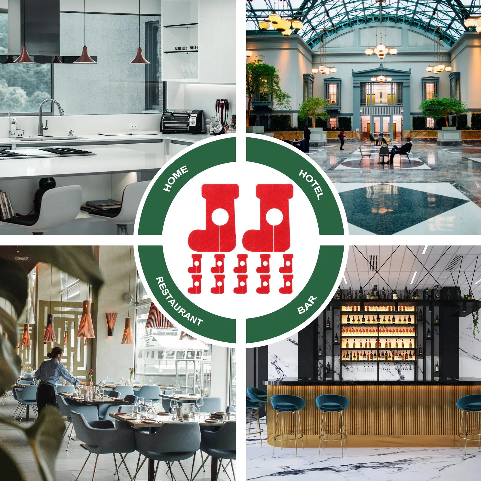 

12Pcs Christmas Wine Glass Markers Felt Wine Charms Decorative Glass Identifiers for Cocktail Party Wedding Reusable Drink