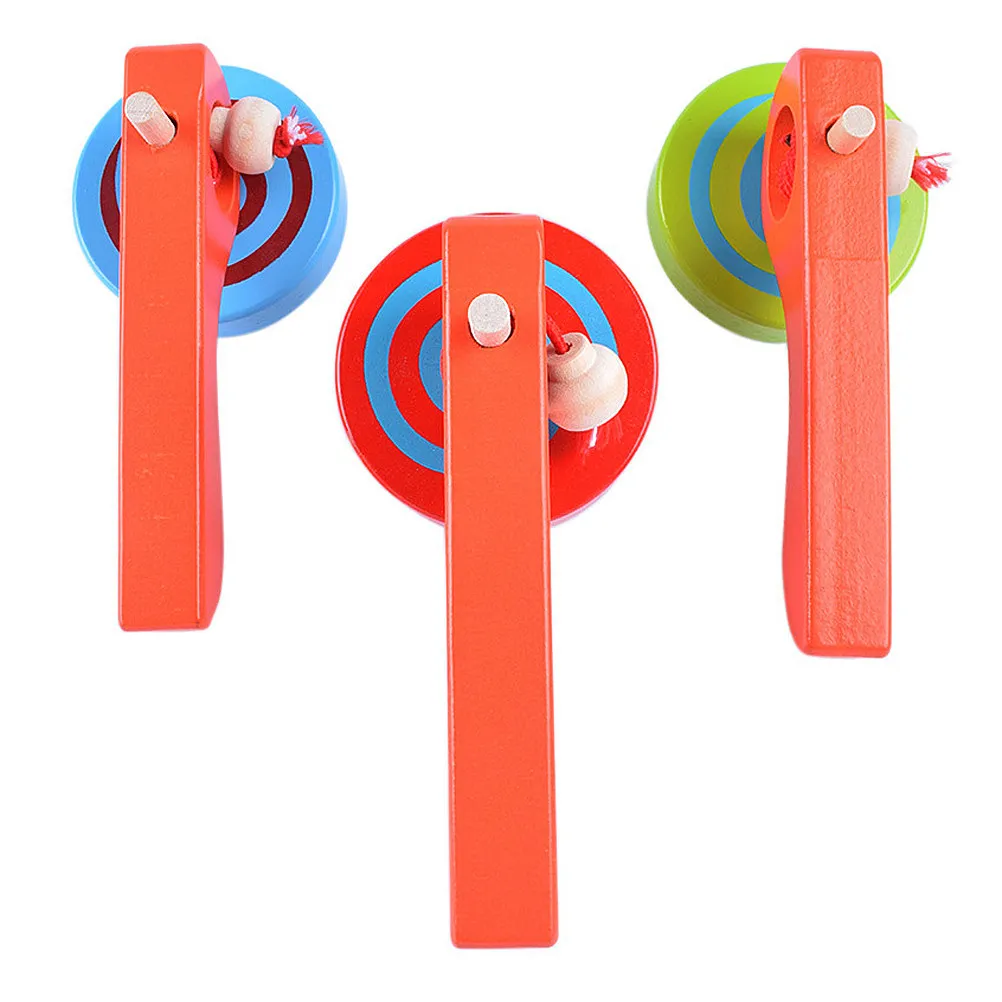 Colorful Wooden Spinning Hand Tops Educational Game Gifts for Kids Adults Teenagers Includes Wooden Launcher Random Color