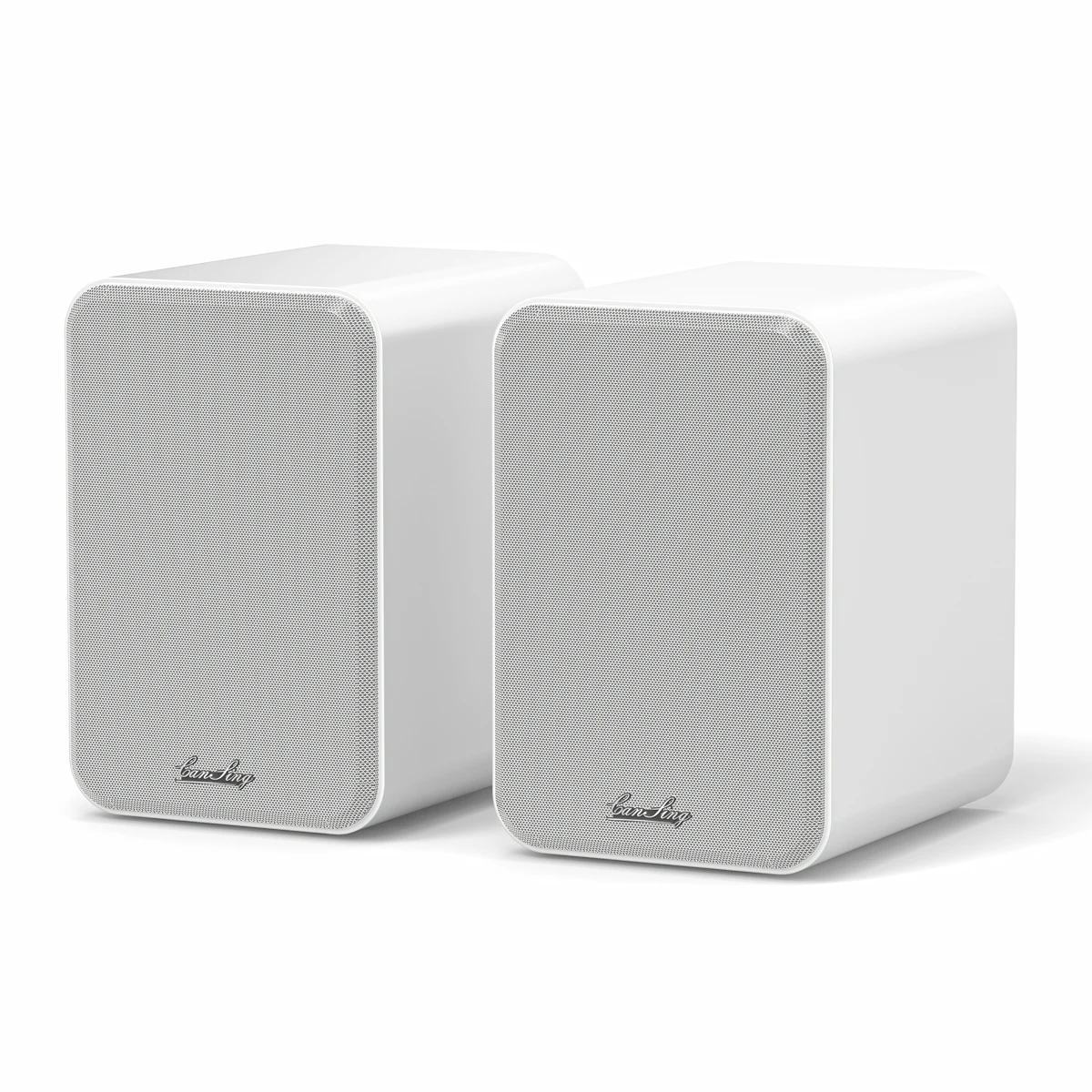 

Wireless Bookshelf Speakers 120W Speakers For Home, Studio, Gaming With AUX, RCA, ARC, COA, OPT And Remote Control (White, Pair)