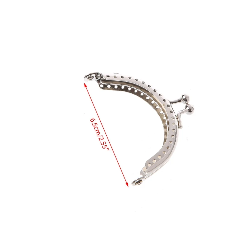 1PC Metal Frame Kiss Clasp Arch For Clutch Coin Purse Bag Silver Tone 6.5cm