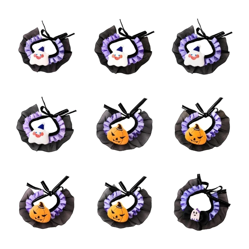 Halloween-Haustierhalsband aus weichem Stoff für Hunde und Haustiere, Kleiderhalsband 3XUF – Detail 1