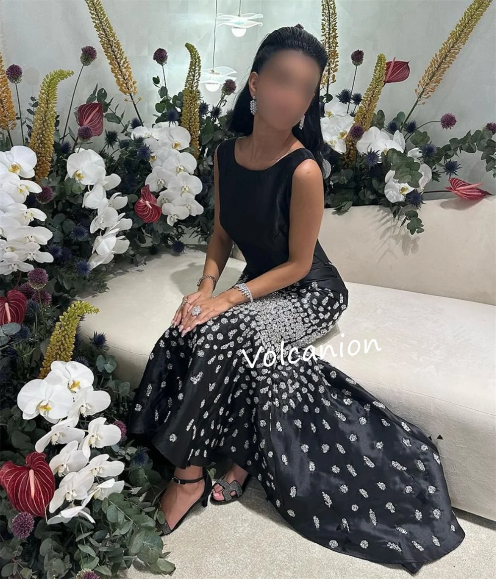 カスタマイズされたシャルムーズビーズマーメイド O ネックミディドレスオーダーメイドの機会イブニングエレガントなファッション高品質