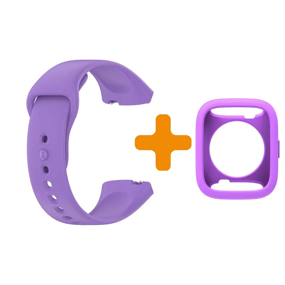 Silicone Strap + Case For Xiaomi Redmi Watch 3 Active Smartwatch WristBand Bands + Protective Case Protector Cover