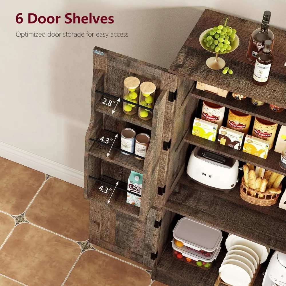خزانة تخزين مع 4 أبواب، خزانة مطبخ للمزرعة 43.3 ساعة مع 6 أرفف للأبواب، خزائن تخزين المطبخ مع تعديل #5