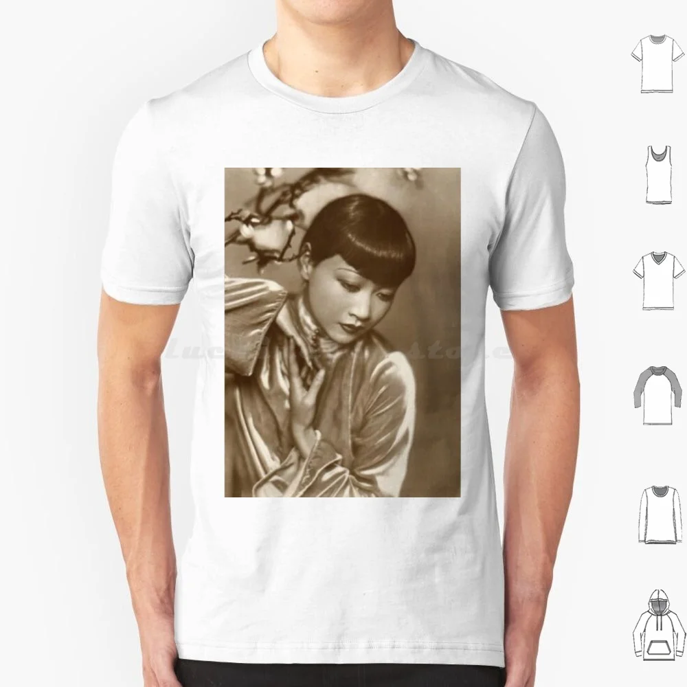 

Анна Мэй Вонг Фильм Актриса Винтаж Портрет Бесшумная Фильм Футболка Хлопок Мужчины Женщины DIY Принт Анна Мэй Вонг Фильм Актриса Винтаж