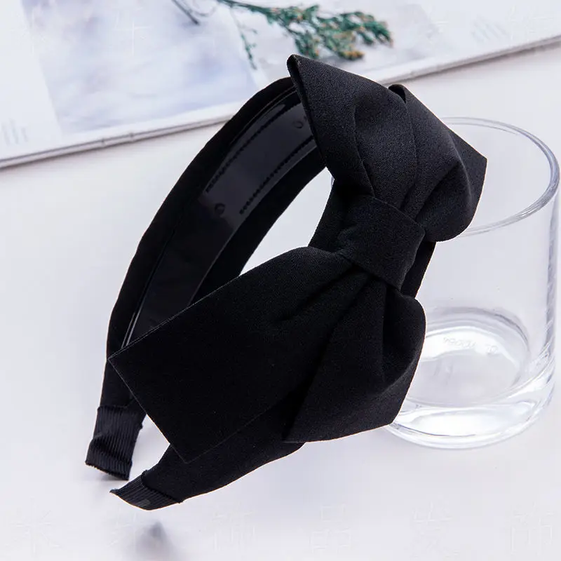 Wine Red Stylish Headbands for Women Korean Hairband Women\'s  New Vintage Bow Wide Edge Headband Hairpin Hairpin Jewelry