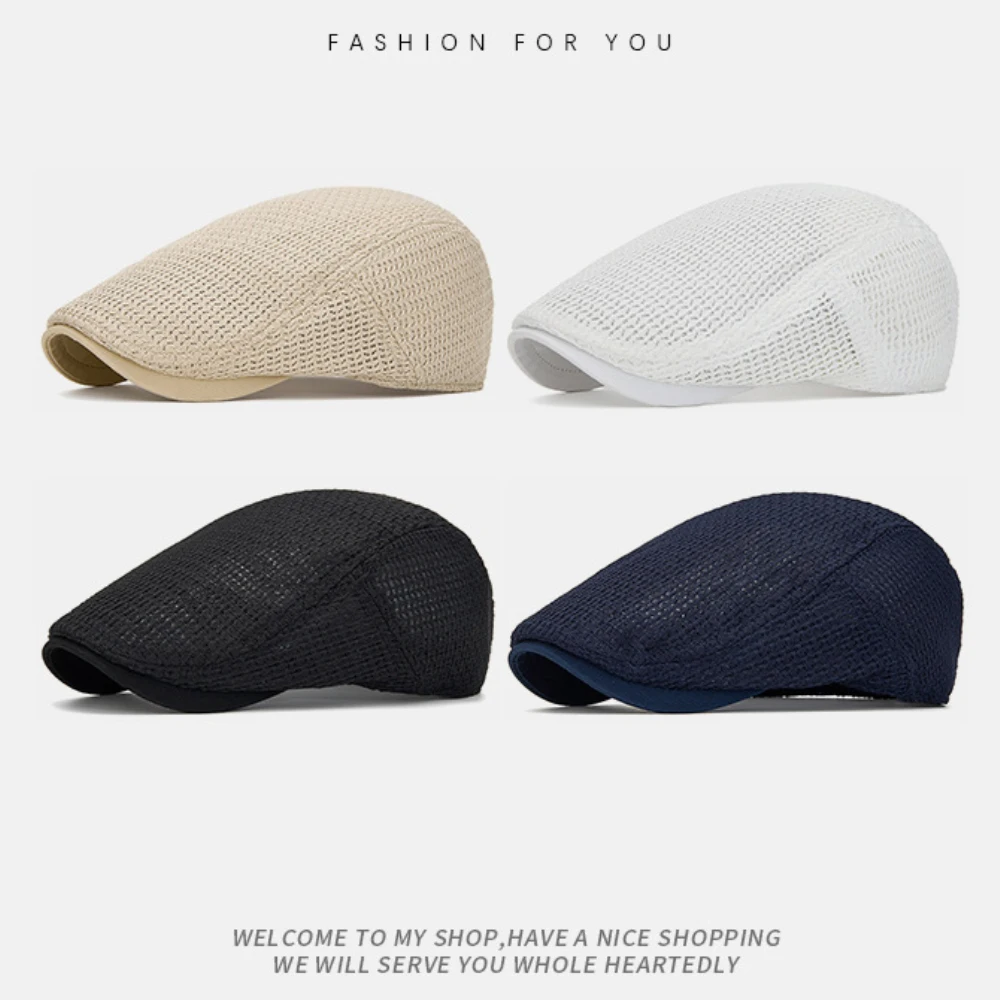 HT5130 Neue Frühling-Sommer-Kappen für Herren und Damen, Retro Künstler-Malermütze, Unisex Ivy Flat Cap, Verstellbare Baskenmütze – Detail 2