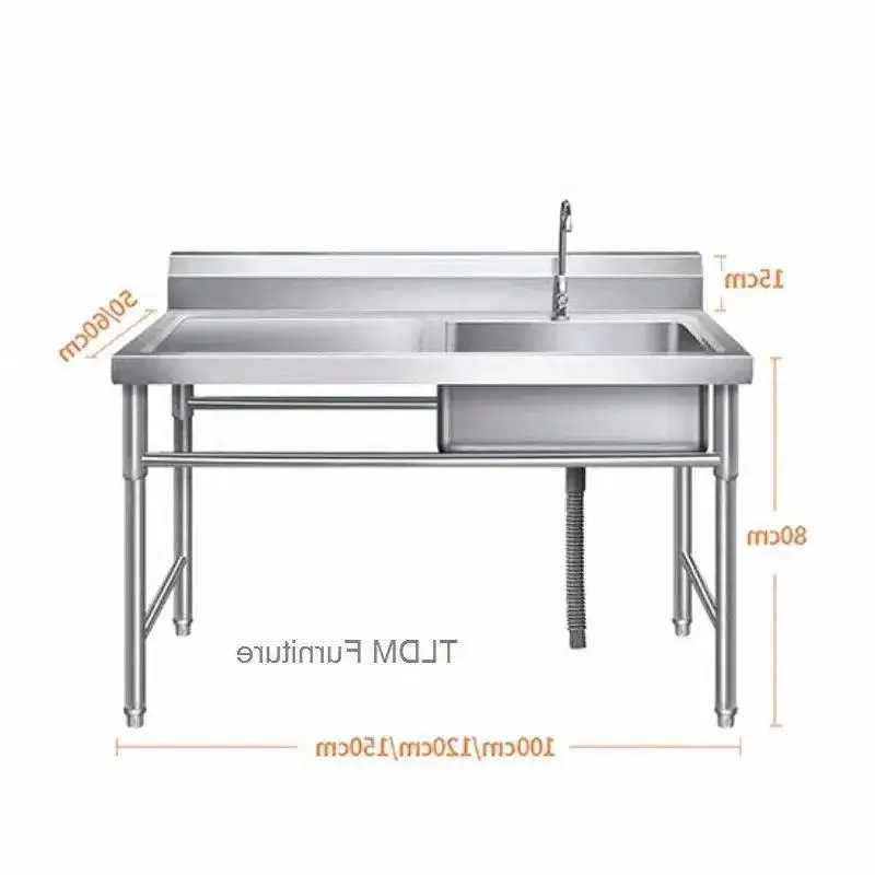 Steel Canteen Commercial Stainless Outdoor Dishwashing Sink Hotel Kitchen Floor-standing Sinks Vegetable Washbasin Washing Sinks