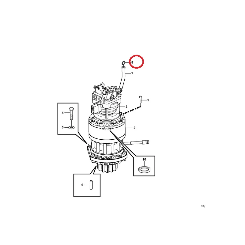 VOE14588061,Gauge Oil dipstickSwing motor volv  EC200B,EC200D,EC210B,EC210D,EC220D,EC235D,EC460C,EC480D, EW180C, EW180D,EW205D