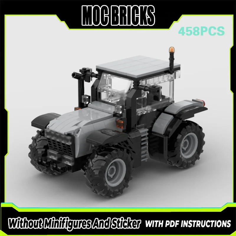 

City Car Model MOC Building Bricks Agricultural R8 Wheeled Tractor Modular Technology Gifts Holiday Assemble Children Toys Suit