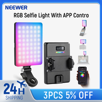 NEEWER RGB Selfie Light with APP Control 94 LED CRI97 2000mAh Rechargeable Conference Light With Cold Shoe Mount Universal