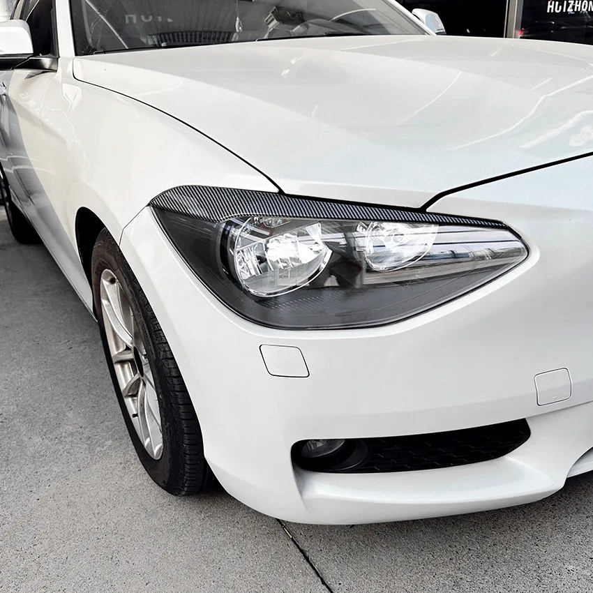 For BMW 1 Series F20 F21 2011 To 2014 Gloss Black Exterior Decoration Accessory Car Front Headlight Eyebrow Eyelids Stickers