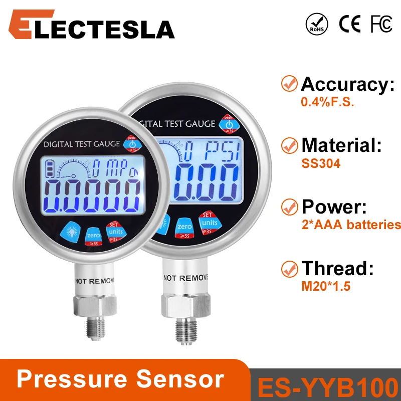 

High Pressure Gauge 400bar 600bar M20*1.5 LCD Display Digital Bar Pressure Gauge 300bar 4bar Hydraulic Pressure Gauge