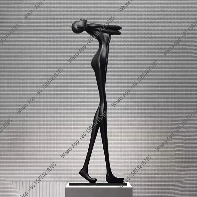 X69 Creative Abstract Figure Sculpture Ornament Sales Office Hotel Lobby Large Fiberglass Floor Installation Artwork