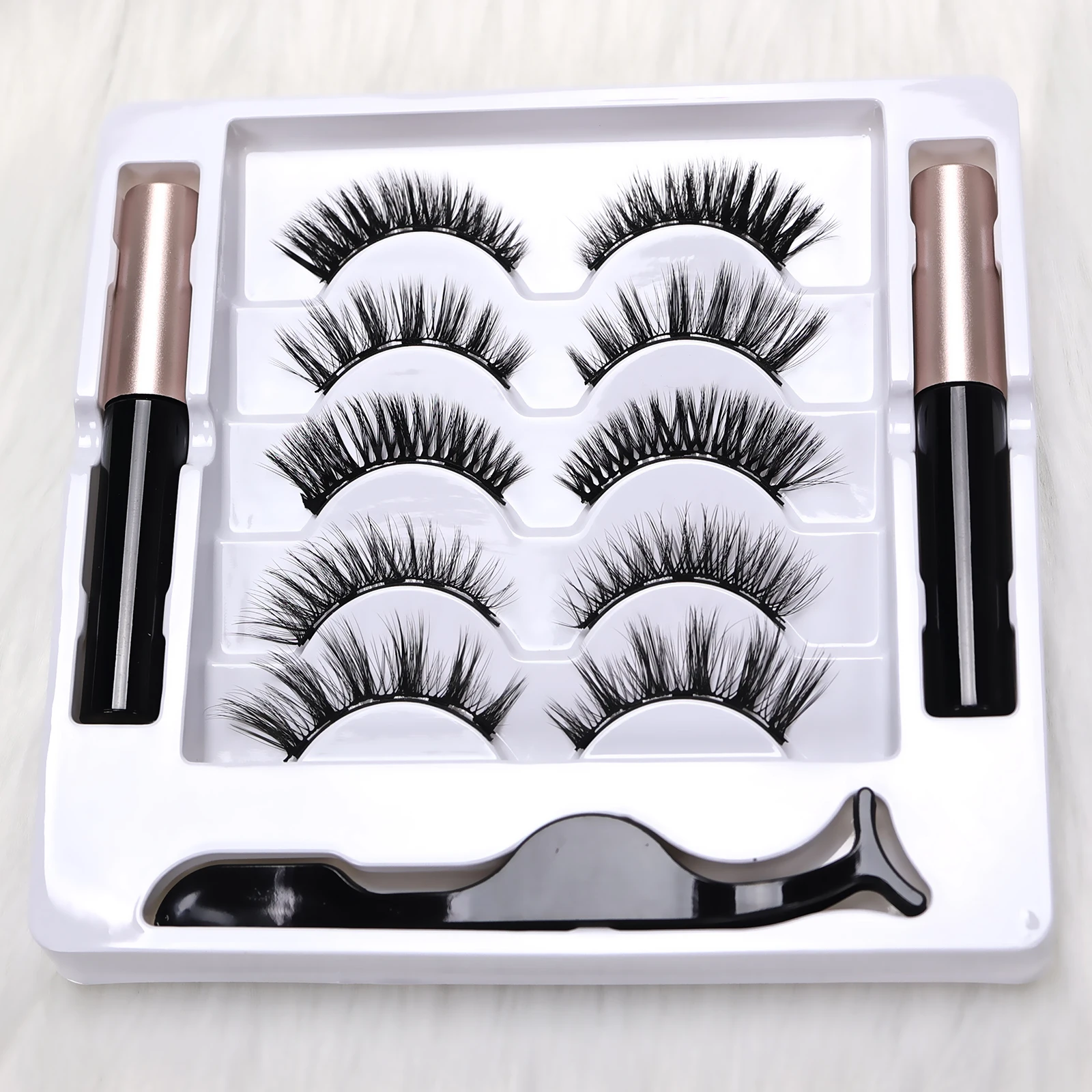 5 pares de cílios magnéticos conjunto de tira completa – sem necessidade de cola, cílios postiços para maquiagem diária/festa