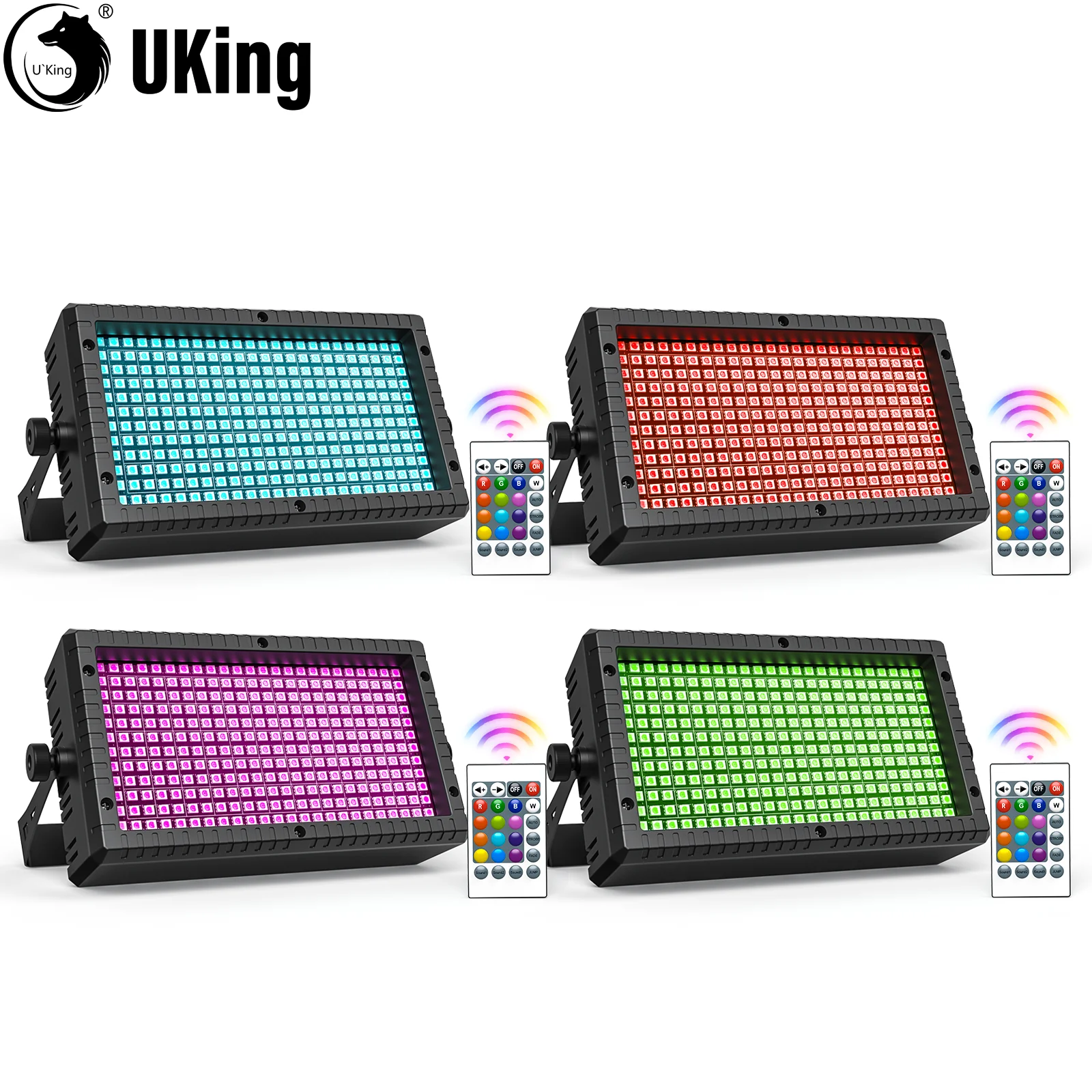

U'King 1/2/4Pcs 60W Wall Washer Light With 288PCS RGB LED Color Mixing Stage Strobe Light DMX512 DJ Light For Wedding Party Show