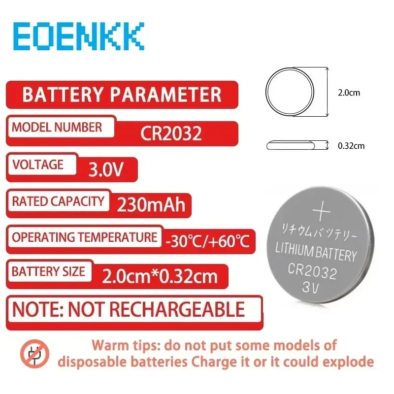 New10PCS 200MAh CR2032 5004LC CR 2032 3Vแบตเตอรี่ลิเธียม,นาฬิกาของเล่นElectronicsรถแบตเตอรี่ปุ่มยาวนาน