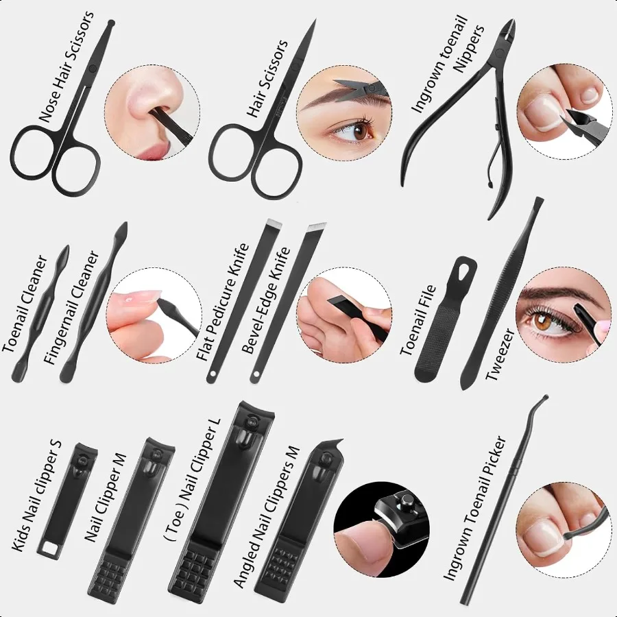 ชุดตัดเล็บ 26 ชิ้น ชุดทำเล็บมือและเล็บเท้า ชุดอุปกรณ์ทำเล็บมือและเล็บเท้า สแตนเลส ที่ตัดเล็บมือและเล็บเท้า สำหรับมืออาชีพ