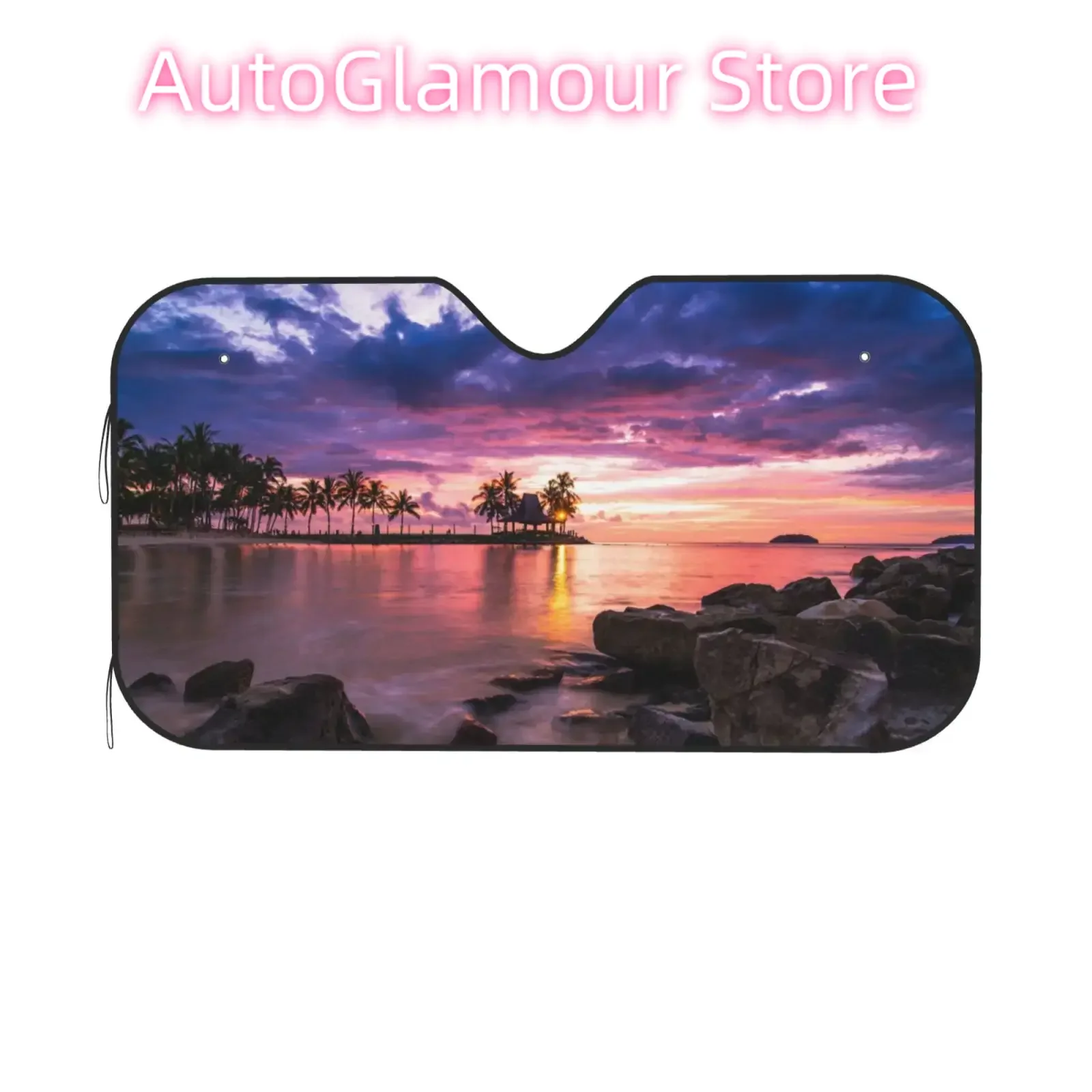 

Sunset Purple Windshield Sunshade Car Cutting Sunshade Cover Sunshade Shield Block Car Interior Protector Block Accessories UV
