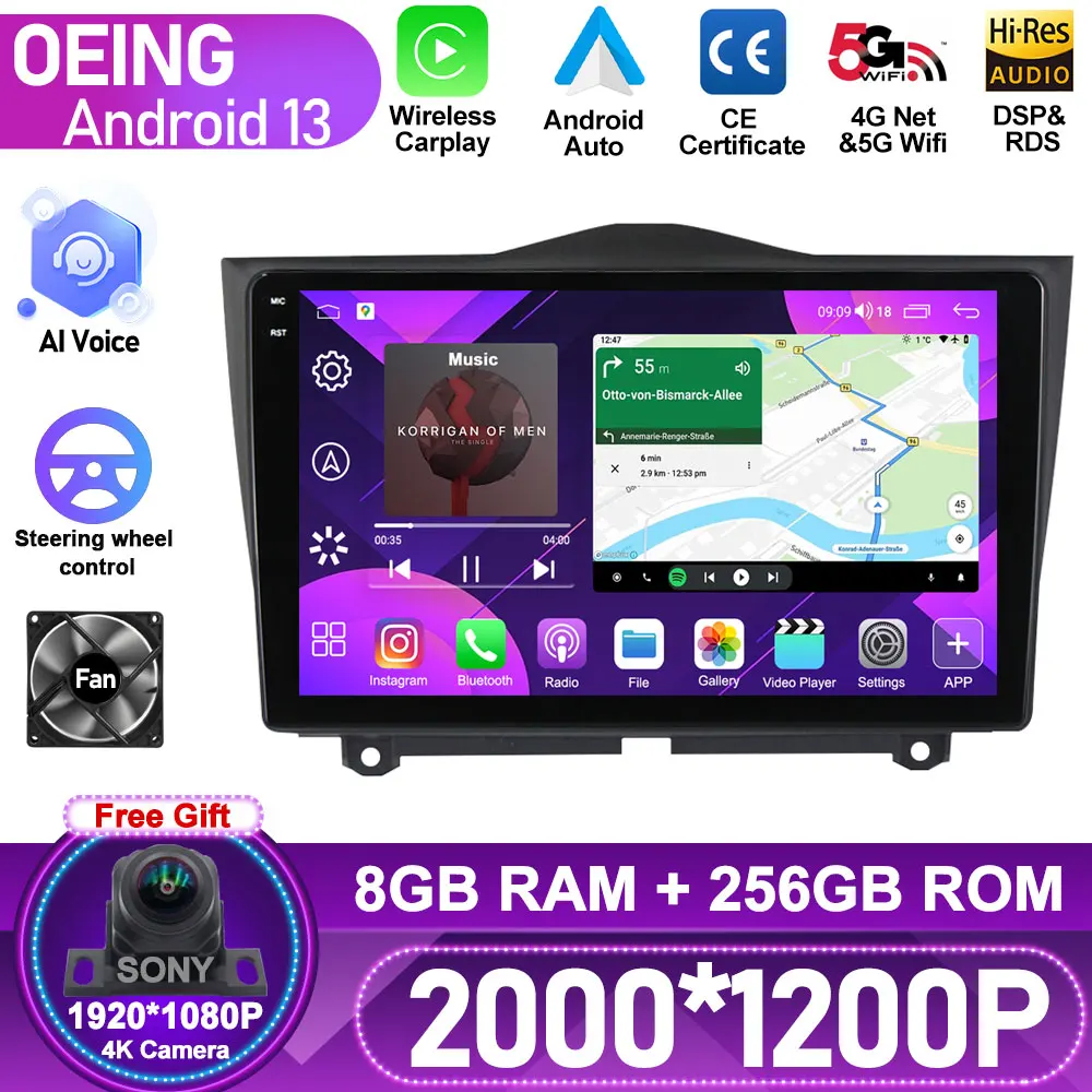 

2K Android Auto For LADA Granta Cross 2018 - 2023 Car Radio Multimedia Video Player Navigation GPS Carplay BT No 2din 2 din dvd