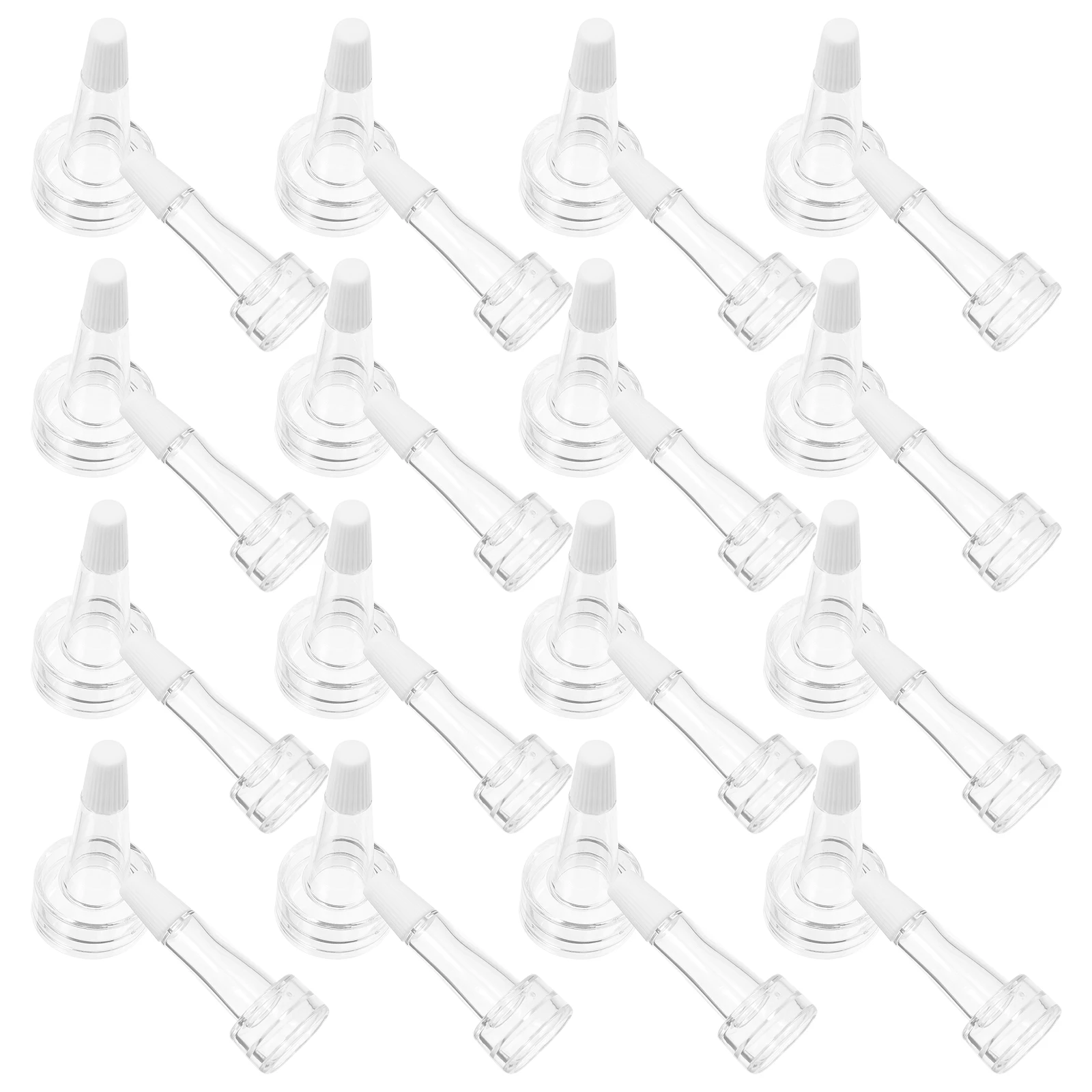 

100 Pcs Vial Bottle Horn Caps Leak Proof Portable Transparent Silicone Laboratory Covers For Travel Business Trips Camping