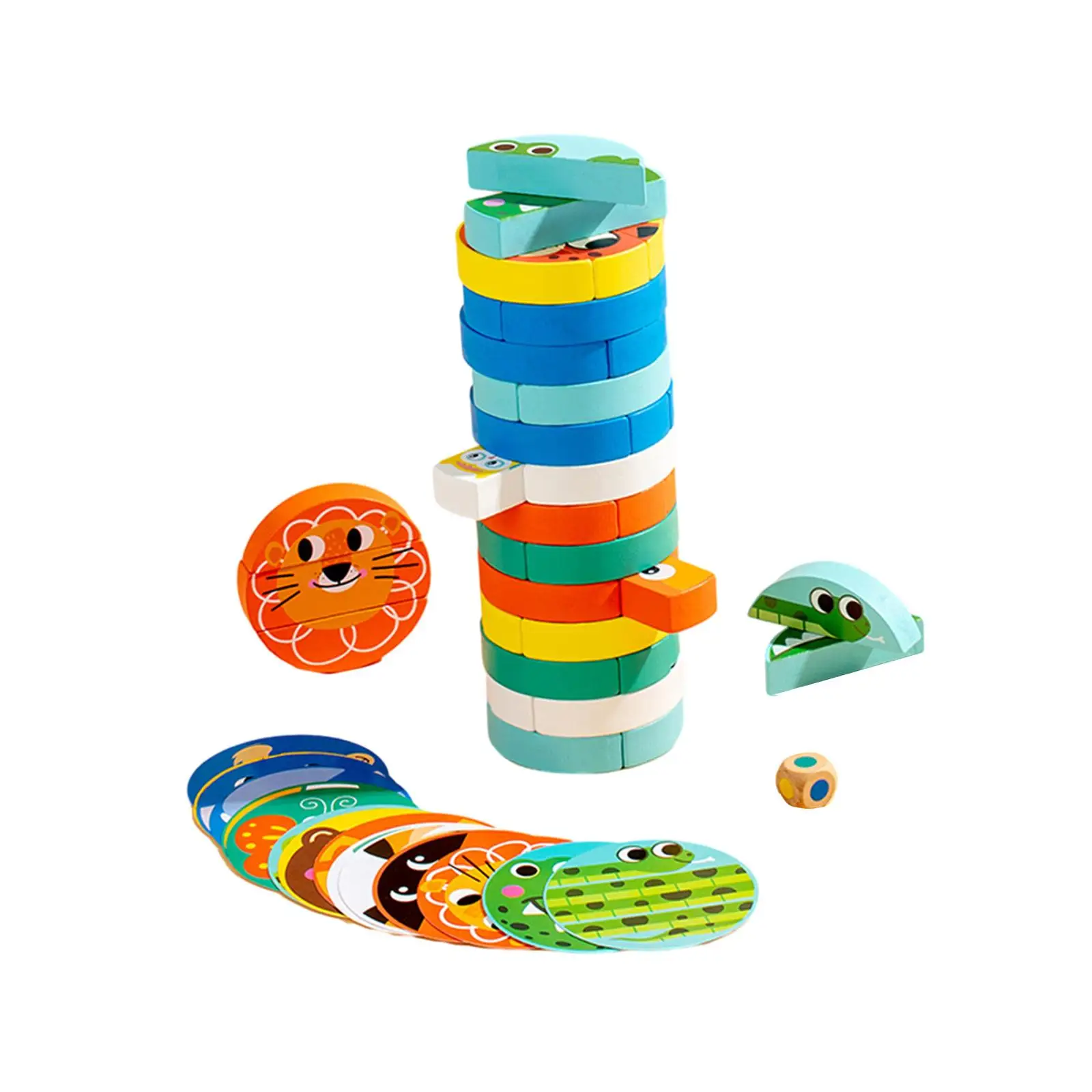 

Wooden Blocks Stacking Game Fine Motor Skills Animal Tumble Towers Game Board Games for Holiday New Year Festival Birthday Gifts