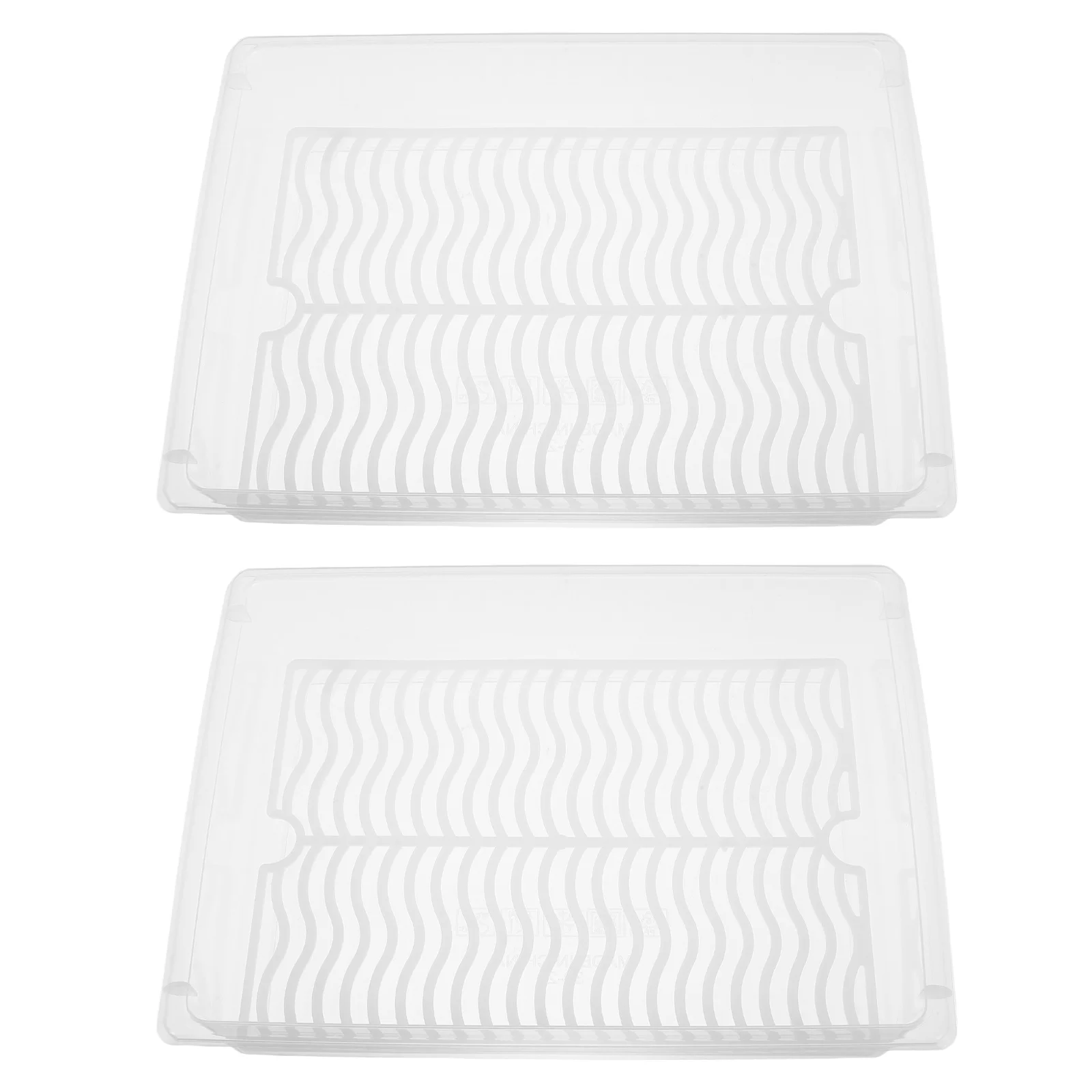 

2Pcs Clear Refrigerator Fresh-Keeping Box Draining Mechanism Fruit Veggie Storage Container Freezer Safe Organizer Bins