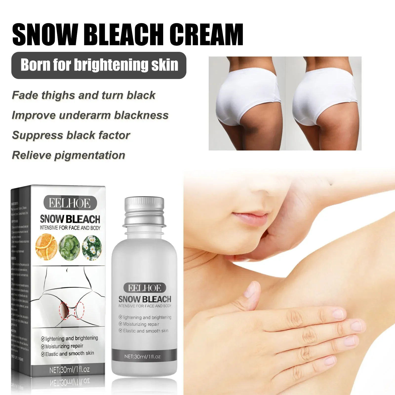 

Eelhoe Whitening Cream Elbow Knee Armpit Joint Black Nourishing and Brightening Whitening Skin Beauty Cream Is Rich in Vitamins