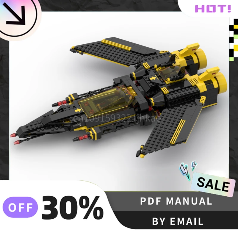 

[923PCS] Customized MOC Blacktron Predator Creative Building Blocks Set STEM Educational Toys DIY Construction Model Kit Gifts