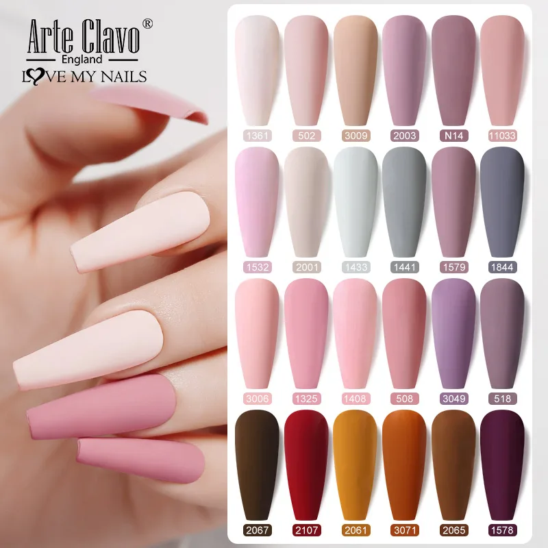 Arte Clavo 15ml Pink Gel Nail Polish UV&LED Gel Polish Soak Off Nude Colors Gellak Top Coat Gel Varnish Nail Art Design Manicure