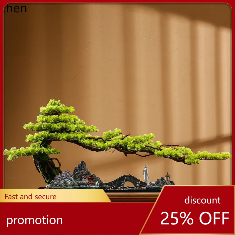 

HXL имитация приветствия сосна бонсай рабочий стол зеленое растение украшение орнамент офисный крыльцо горшок пейзаж