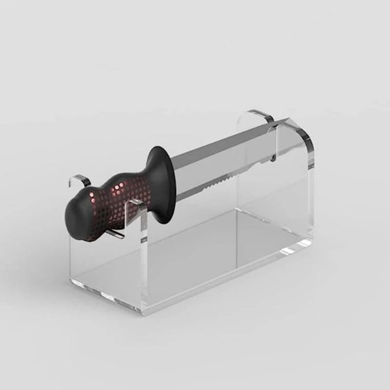 Transparent Knife Display Stand Clear Acrylic Knife Holder Countertop Cutlery high quality view 4